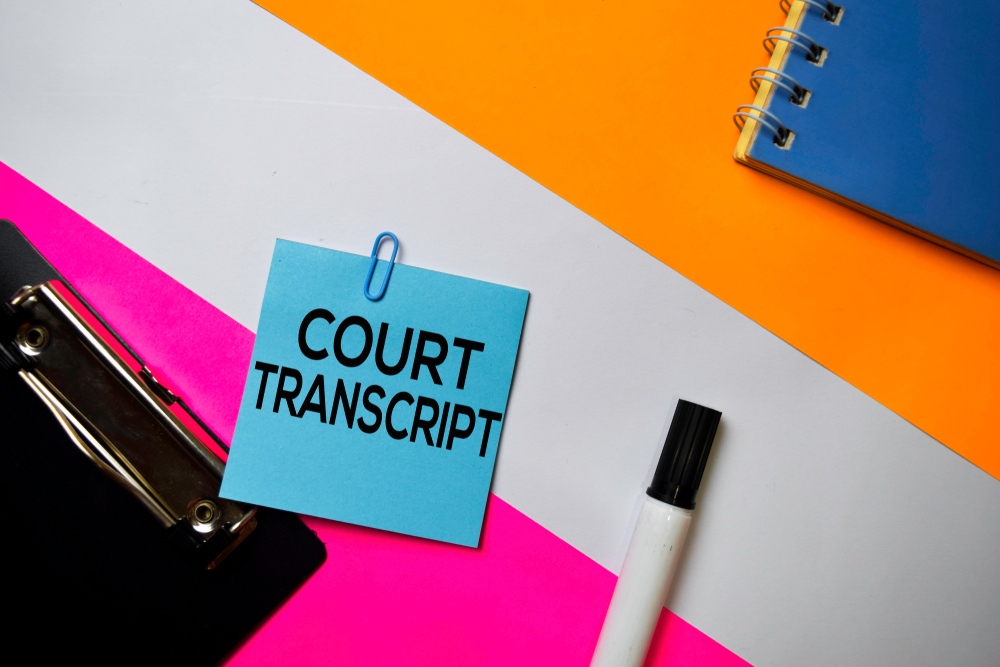Court,Transcript,Text,On,Sticky,Notes,With,Color,Office,Desk